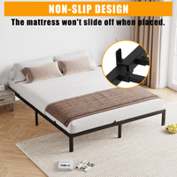 Struttura letto interamente in metallo Garvee da 6 pollici, silenziosa, struttura robusta, letto a piattaforma nero per camera da letto