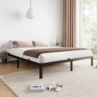 Struttura letto interamente in metallo Garvee da 6 pollici, silenziosa, struttura robusta, letto a piattaforma nero per camera da letto