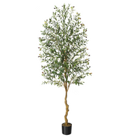 Albero di ulivo artificiale Garvee da 7 piedi con foglie e frutti realistici, struttura in metallo resistente per soggiorno e ufficio, facile da pulire, verde