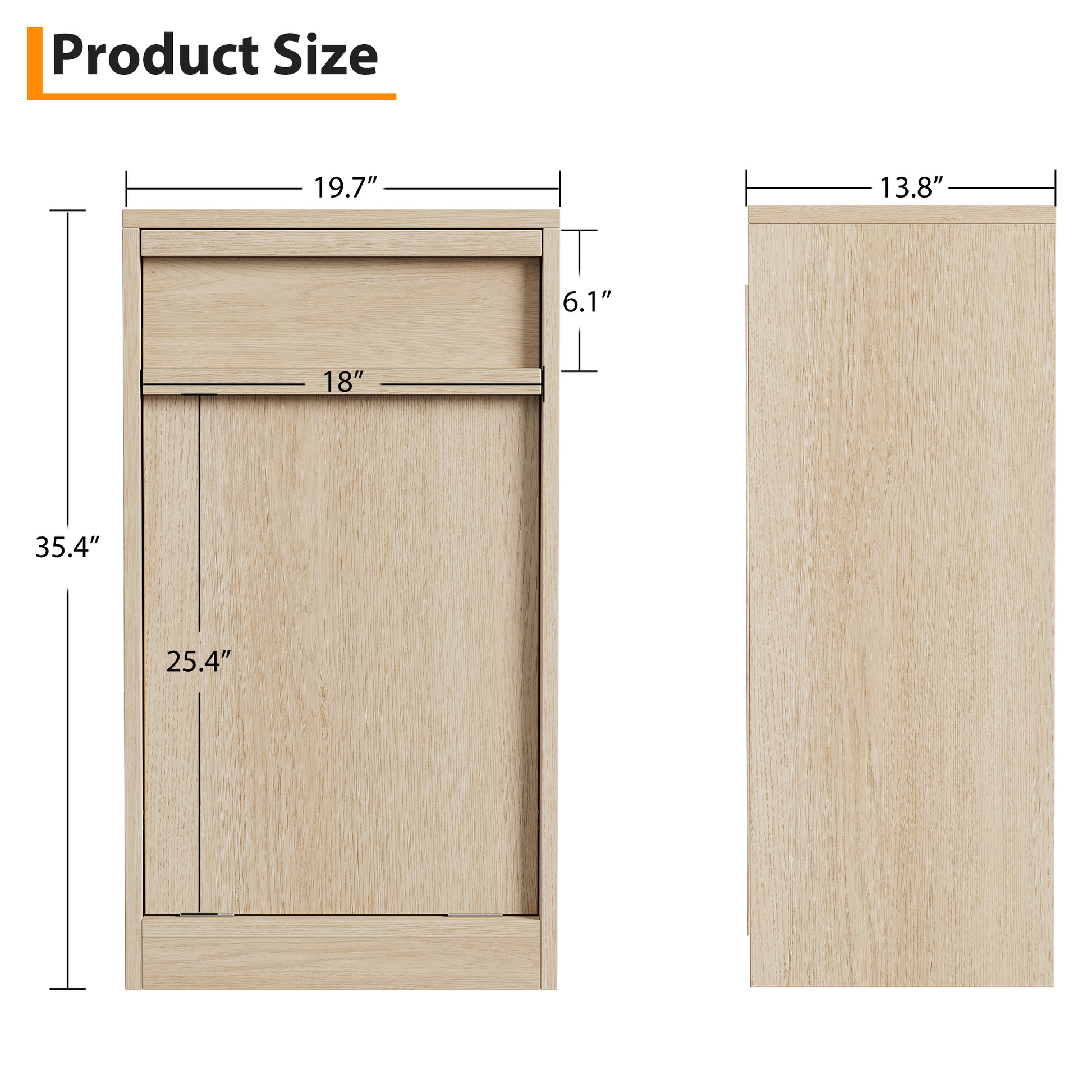 Pattumiera Garvee con funzione di inclinazione, a prova di animali domestici, salvaspazio, in legno, indipendente, robusta, per cucina e soggiorno, 10 galloni