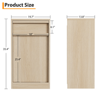 Pattumiera Garvee con funzione di inclinazione, a prova di animali domestici, salvaspazio, in legno, indipendente, robusta, per cucina e soggiorno, 10 galloni